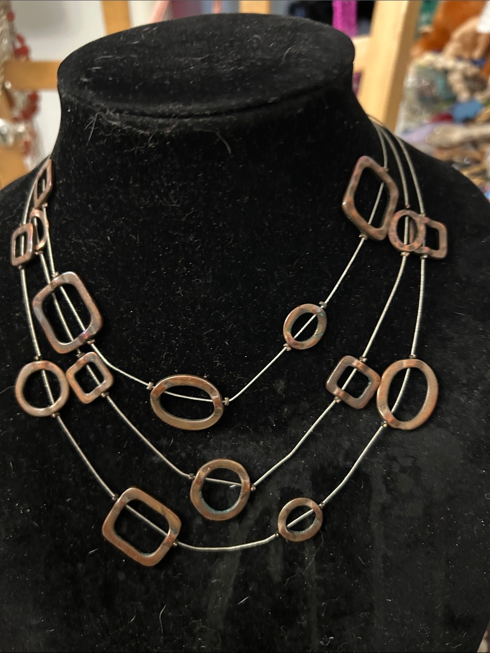Multi-Strand Geometric Copper-Tone Necklace - Women Jewelry